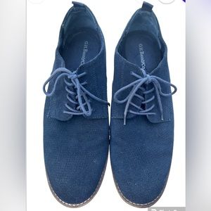 G. H. Bass Jesse Men’s 10 Medium Navy Suede Leather Rubber Sole Blue Laces Shoes